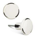 White Beaded Antiqued Knobs